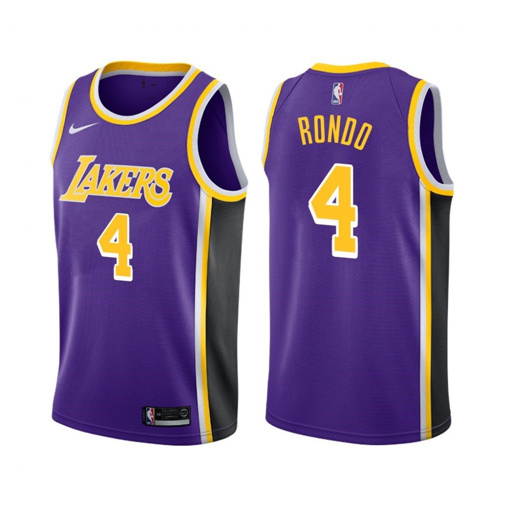Men's Los Angeles Lakers Rajon Rondo #4 Purple Swingman NBA Jersey - Statement Edition-Pro Kit Vault | Brand New 26/27 Sports Jerseys